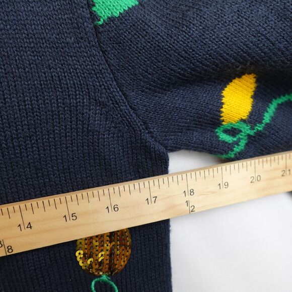 Indigo Rose Christmas Lights Sweater Women's Small Festive Holiday Party Sequins - Picture 5 of 7